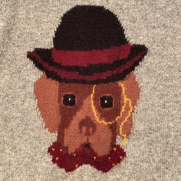 Boys “Ted by Ted Baker” Gray Sweater with intarsia dapper hound dog Size 5y - Picture 2 of 8